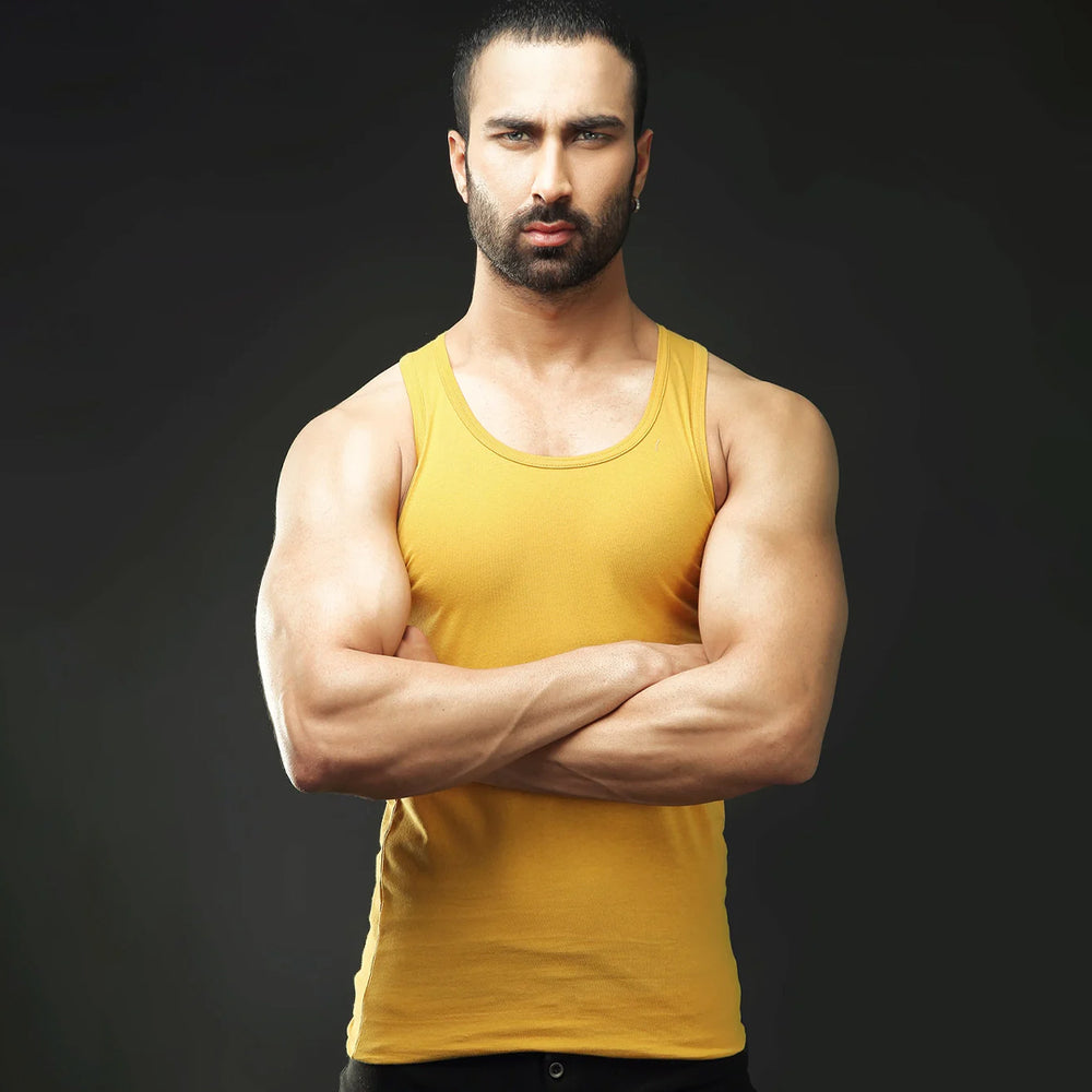 Casual Vest Mustard for men (Pack of 1)