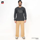 TEXTURED WAFFLE KNIT GRAPHIC SWEATSHIRT