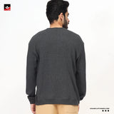 TEXTURED WAFFLE KNIT GRAPHIC SWEATSHIRT