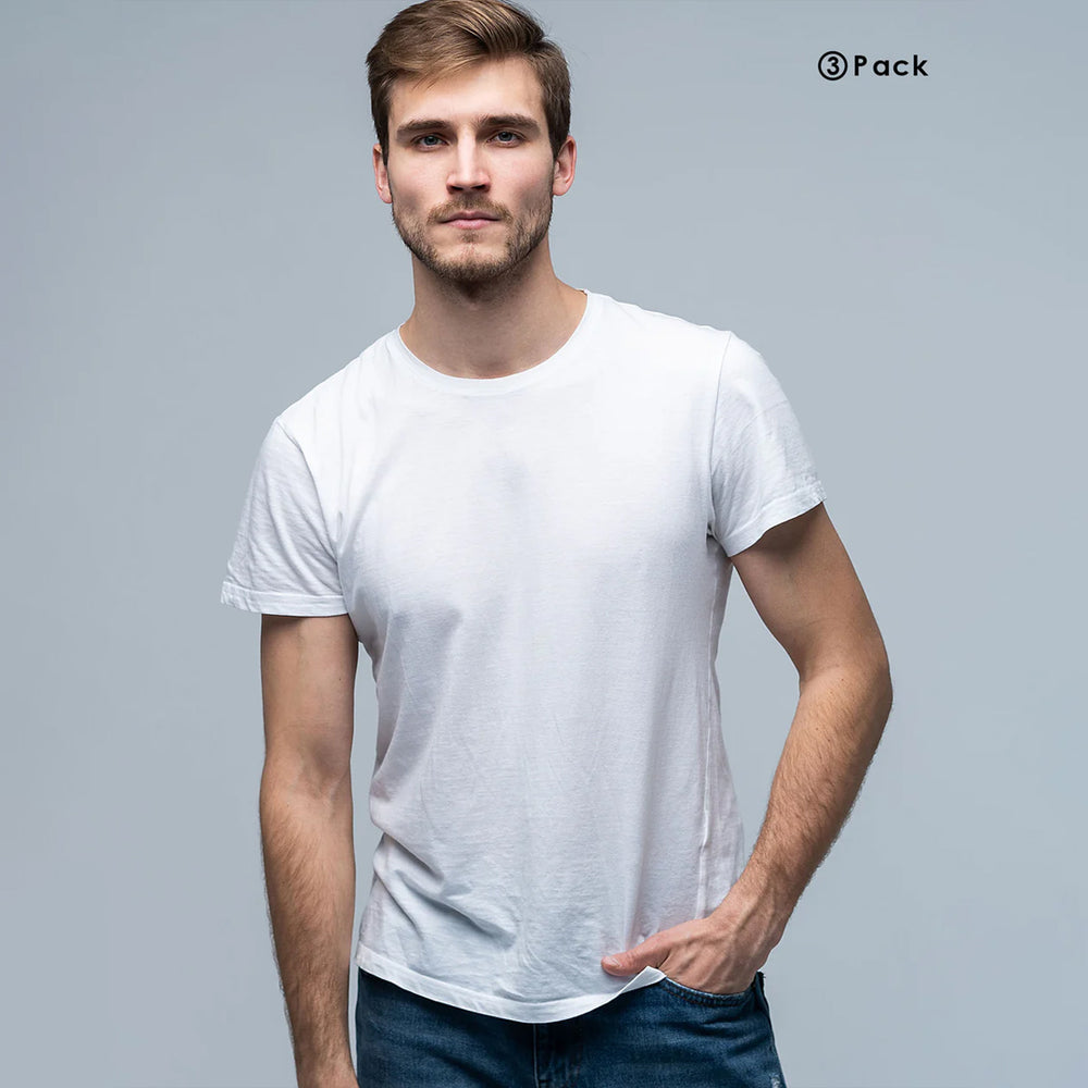 Men's Basic White Round Neck Inner Tee