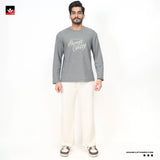 TEXTURED WAFFLE KNIT GRAPHIC SWEATSHIRT