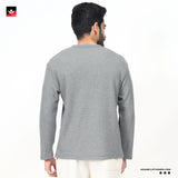 TEXTURED WAFFLE KNIT GRAPHIC SWEATSHIRT