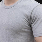 Men's Basic Inner Grey Round Neck Tee - Front View