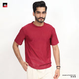 Relaxed fit mesh jumper Maroon T-Shirt for Men | ADAM