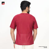 Relaxed fit mesh jumper Maroon T-Shirt for Men | ADAM