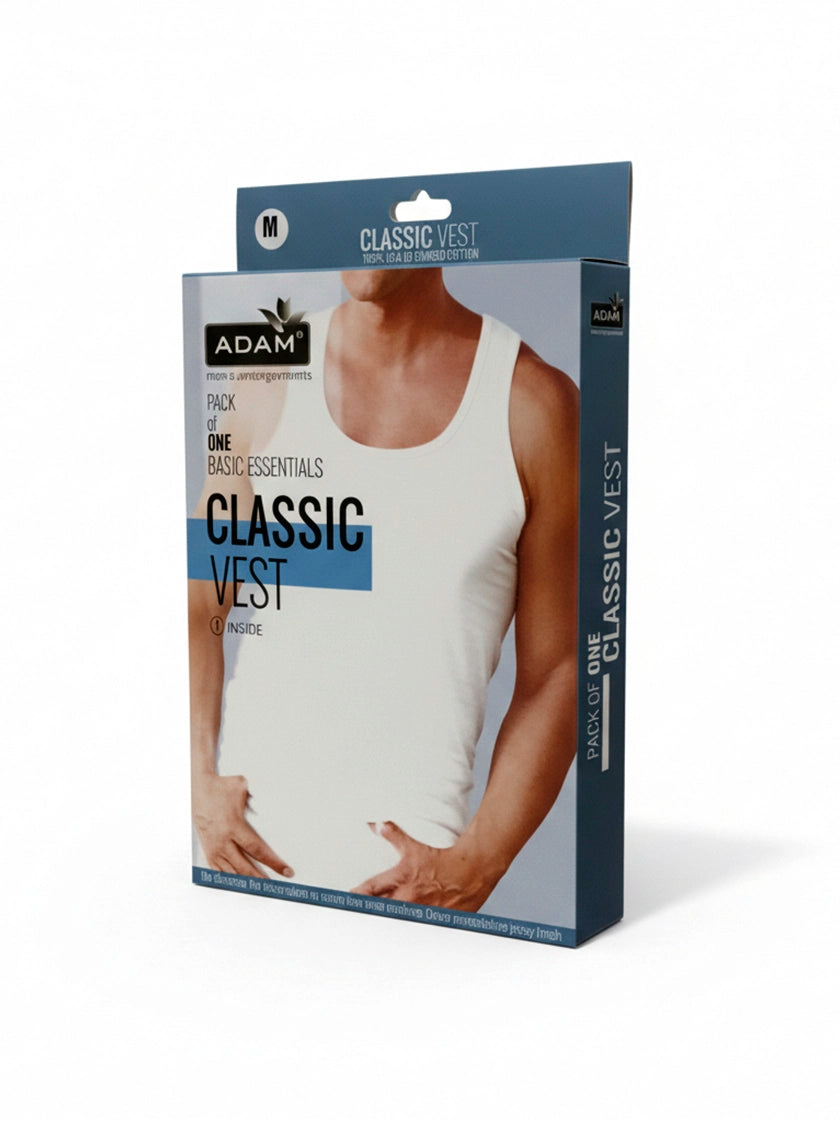 Men's classic cotton vest packaging box, ribbed sleeveless undershirt — Vest