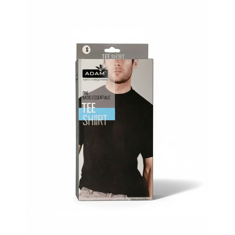 Men's Black Basic Inner Round Neck Tee - Retail Packaging Product Box Shot
