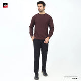 TEXTURED RIBEED MEHROON SWEATSHIRT