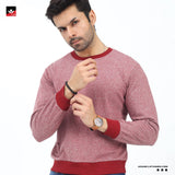 MEN TEXTURED MAROON SWEATSHIRT