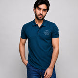 ADAM Ferozi embroidered polo shirt for men, front view, classic fit cotton