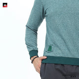 MEN TEXTURED GREEN SWEATSHIRT