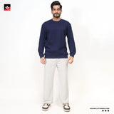 TEXTURED NAVY THERMAL SWEATSHIRT