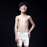 Boys' White Boxer Shorts - Front View