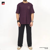 WAFFLE KNIT TEXTURED GRAPHIC TEE SHIRT