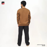 MEN BROWN PLAIN SWEATSHIRT