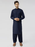 Men's Adam Kurta Trouser Set - Navy Blue Front View