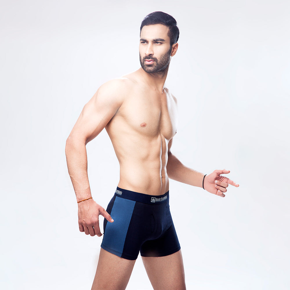 Navy Blue Trunk Boxer For Men - Side Pose