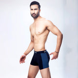 Navy Blue Cotton Boxer Brief - Waistband Logo Detail