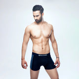 Men's Stripe Boxer Shorts - Navy Blue Front View