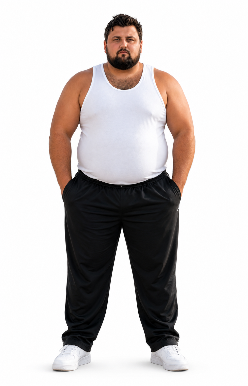 White Vest Big Size Men – Fabric Texture Close-up Detail