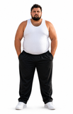 White Vest Big Size Men – Fabric Texture Close-up Detail