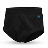 Black Cotton Brief For Boys - Product Front View On White Background