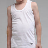 White Casual Vest For Boys - Front Standing Full Body Pose