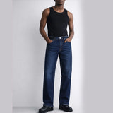 Blue Relaxed Fit Denim Jeans For Men - Front View