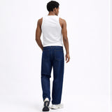 Blue Relaxed Fit Jeans For Men - Back Pose
