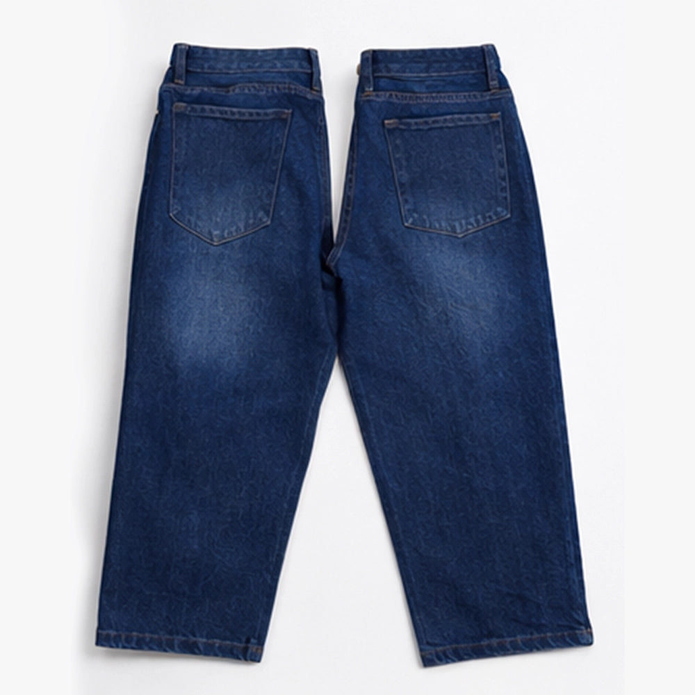Blue Relaxed Fit Denim - Flat Lay Back View