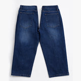Blue Relaxed Fit Denim - Flat Lay Back View