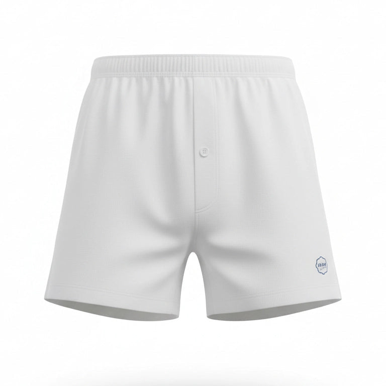 Boys' White Inner Boxer Shorts - Product Flat Lay