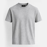 Men's grey crew neck t-shirt, front view