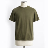 Men's olive green ribbed t-shirt, front view