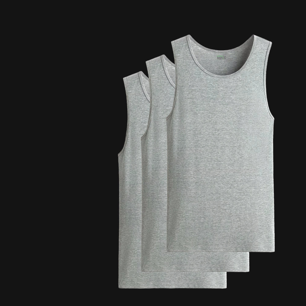 Grey inner vest for men pack of 3 – soft cotton, breathable – ADAM Clothing
