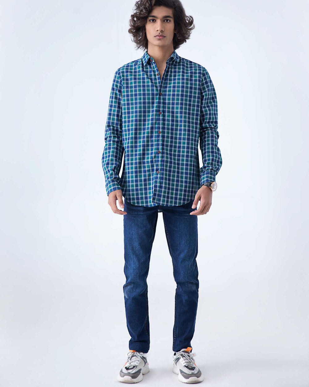 MEN CASUAL CHECK SHIRT CASUAL SHIRT, COTTON, GARMENTS 19, Male, MEN, SUMMER - Adam Clothing