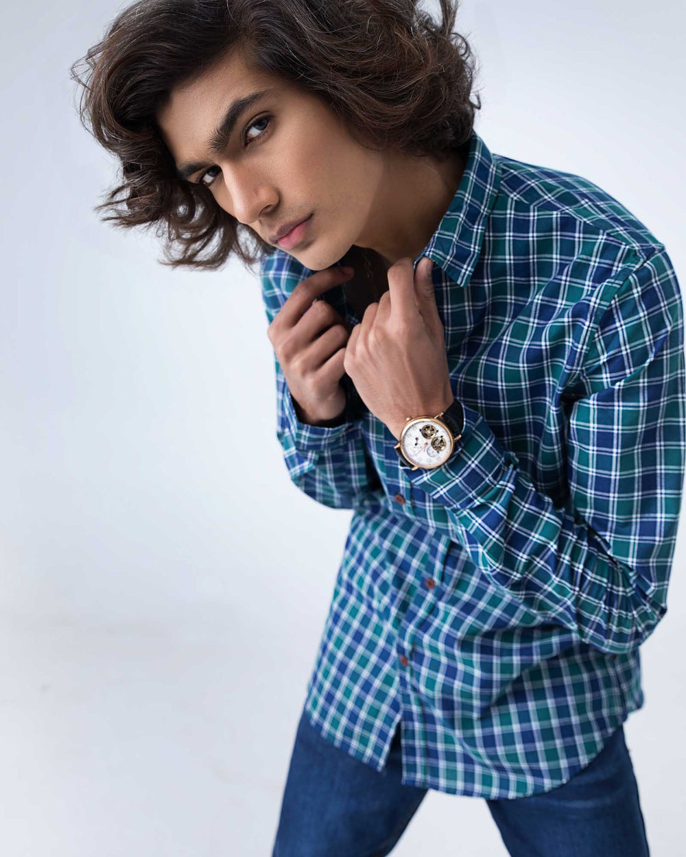 MEN CASUAL CHECK SHIRT CASUAL SHIRT, COTTON, GARMENTS 19, Male, MEN, SUMMER - Adam Clothing
