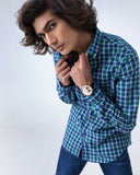 MEN CASUAL CHECK SHIRT CASUAL SHIRT, COTTON, GARMENTS 19, Male, MEN, SUMMER - Adam Clothing