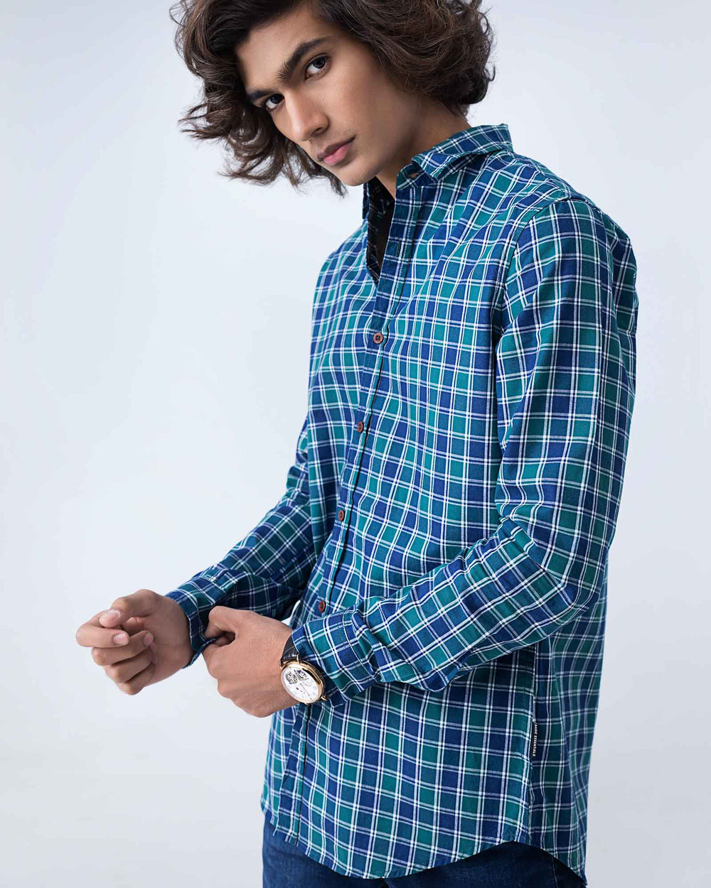 MEN CASUAL CHECK SHIRT CASUAL SHIRT, COTTON, GARMENTS 19, Male, MEN, SUMMER 2 - Adam Clothing
