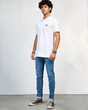 SLUB PIQUE BADGE WHITE POLO MEN, Polo, POLO SHIRT, SUMMER 2021 - Adam Clothing