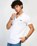 SLUB PIQUE BADGE WHITE POLO MEN, Polo, POLO SHIRT, SUMMER 2021 - Adam Clothing