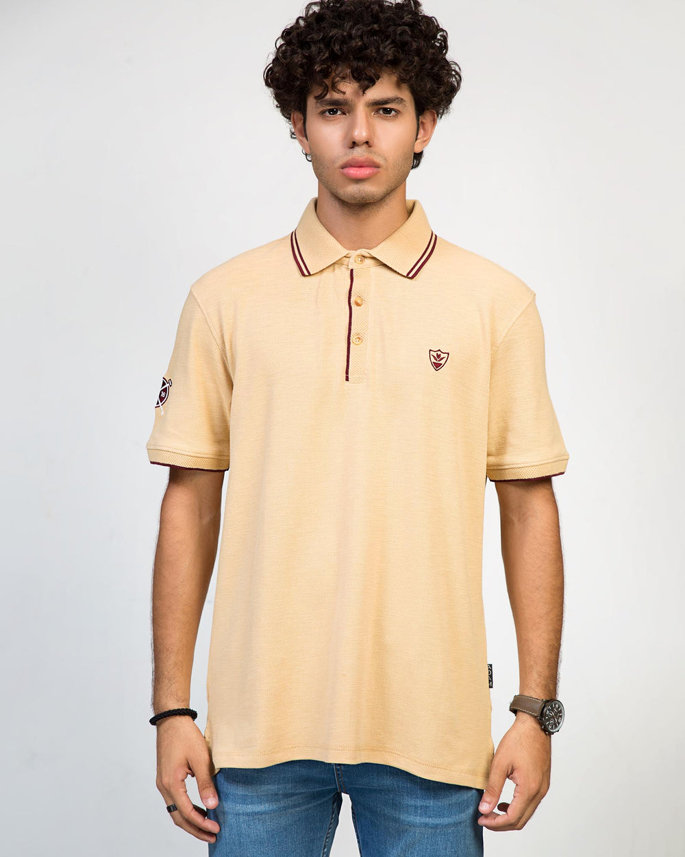 TIPPING COLLAR EMBROIDERED BADGE POLO MEN, Polo, POLO SHIRT, SUMMER 2021 - Adam Clothing