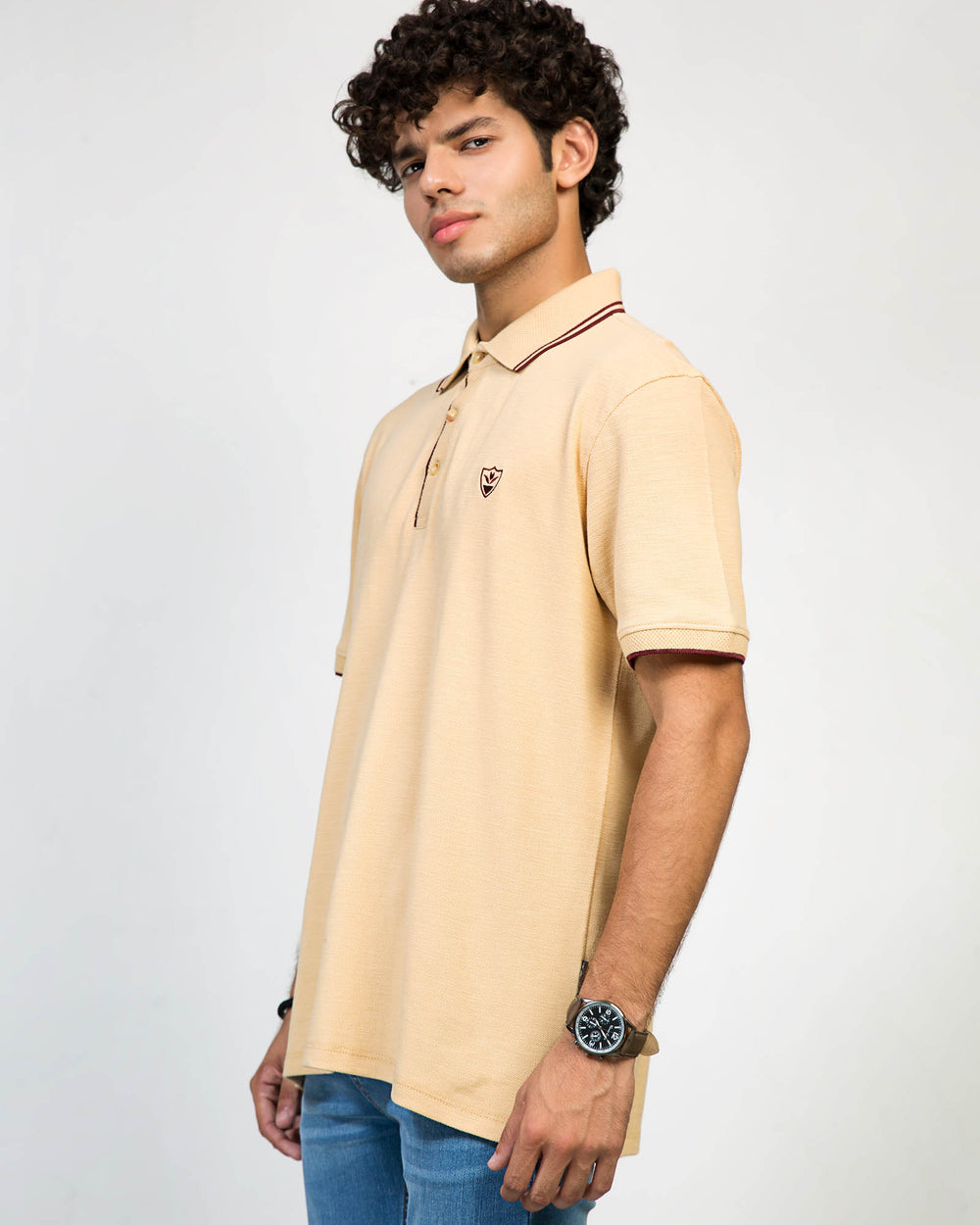 TIPPING COLLAR EMBROIDERED BADGE POLO MEN, Polo, POLO SHIRT, SUMMER - Adam Clothing
