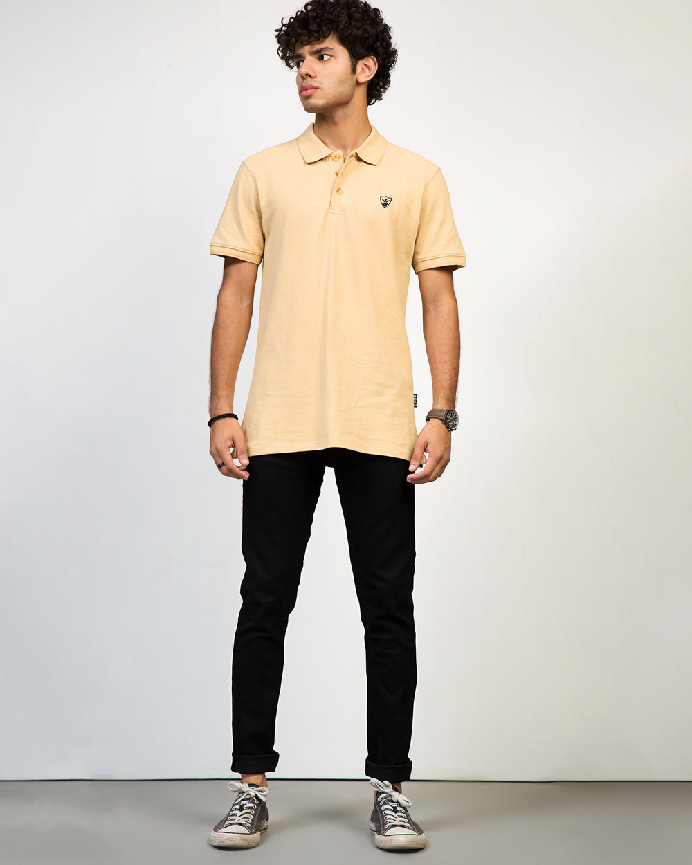 ADAM Men's Polo Shirt with Embroidered Chest Logo – Chain Yarn Cotton Fabric and Regular Fit