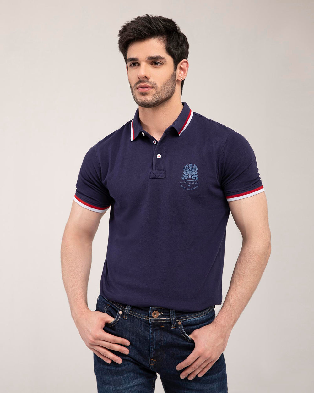 REGULAR FIT POLO WITH TIPPING COLLAR MEN, Polo, POLO SHIRT, SUMMER 2021 - Adam Clothing