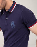 ADAM Tipping Collar Polo Shirt – Back View with Contrast Trim Detail and Premium Cotton Fabric