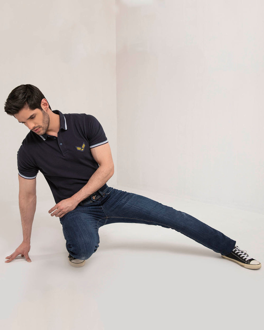 REGULAR FIT POLO WITH TIPPING COLLAR AND EMBROIDERY MEN, Polo, POLO SHIRT, SUMMER 2021 - Adam Clothing