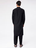 Men's black kameez shalwar back view – clean stitching neat finish – ADAM Clothing