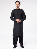 Black shalwar suit for men full front view – soft fabric relaxed fit – ADAM Clothing Pakistan