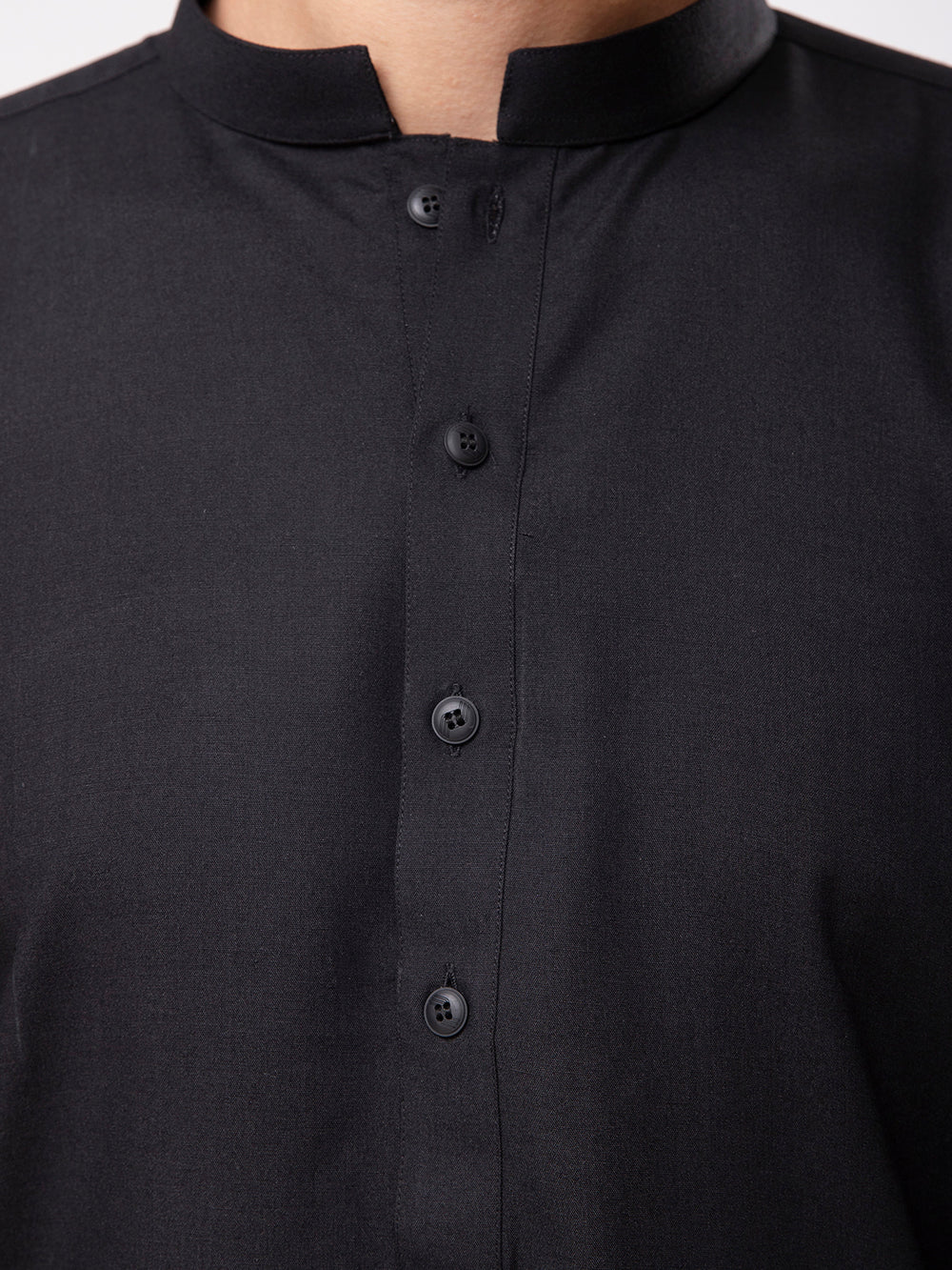 Close-up of black shalwar suit fabric texture – breathable soft material – ADAM Clothing